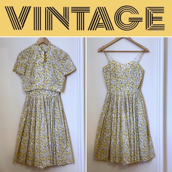 Vintage Dresses & Skirts - Vintage 1950s hand-tailored 2-piece dress set